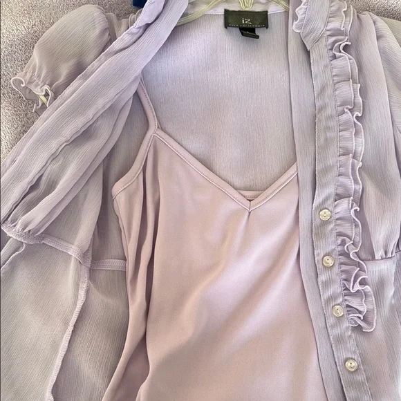 Lavender Ruffled Women's Top - Picture 3 of 5